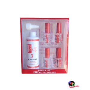 Red Nail Design Dip Liquid #3 Activator Refill 7oz 10 sets/ case