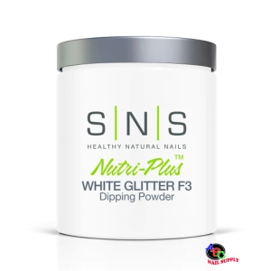SNS Dip Powder White Glitter F3 16oz 12 pcs./case