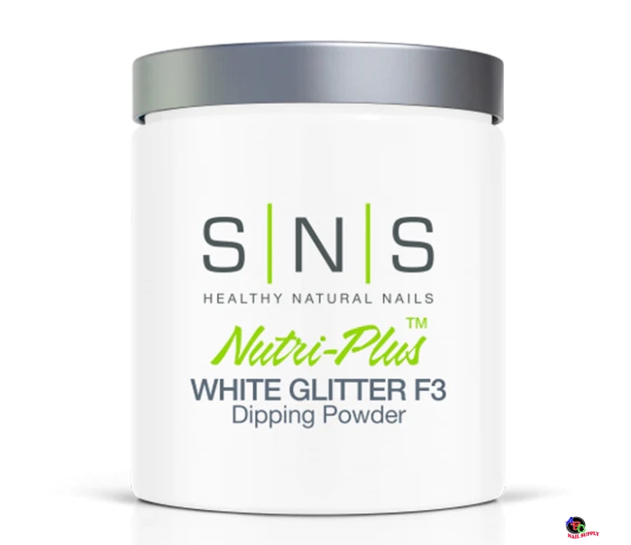 SNS Dip Powder White Glitter F3 16oz 12 pcs./case