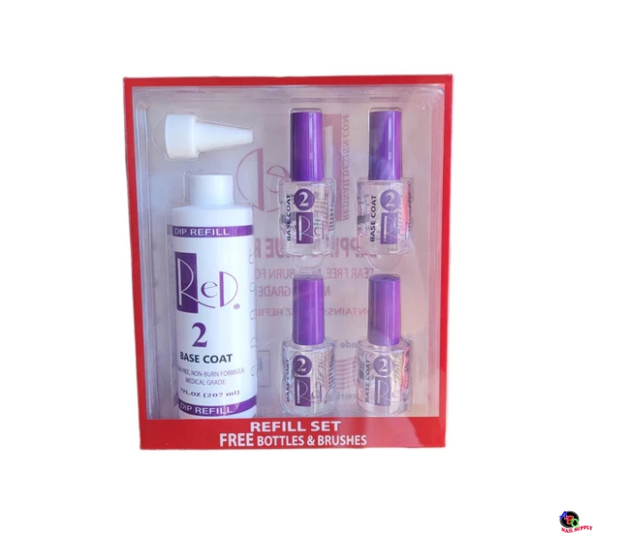 Red Nail Design Dip Liquid #2 Base Refill 7oz 10 sets/ case