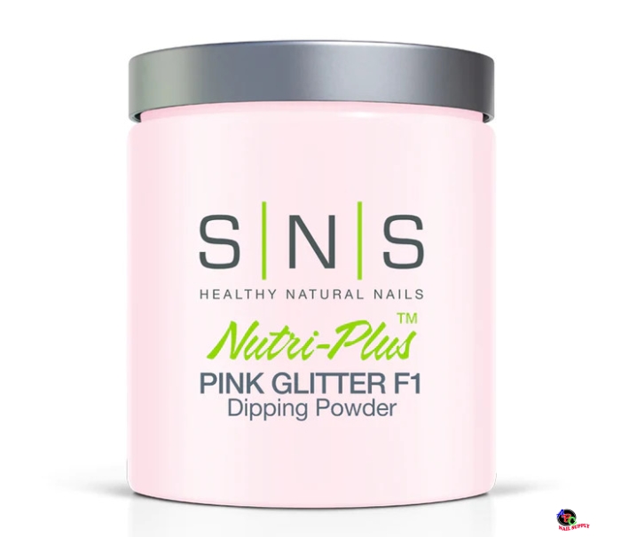 SNS Dip Powder Pink Glitter F1 16oz 12 pcs./case