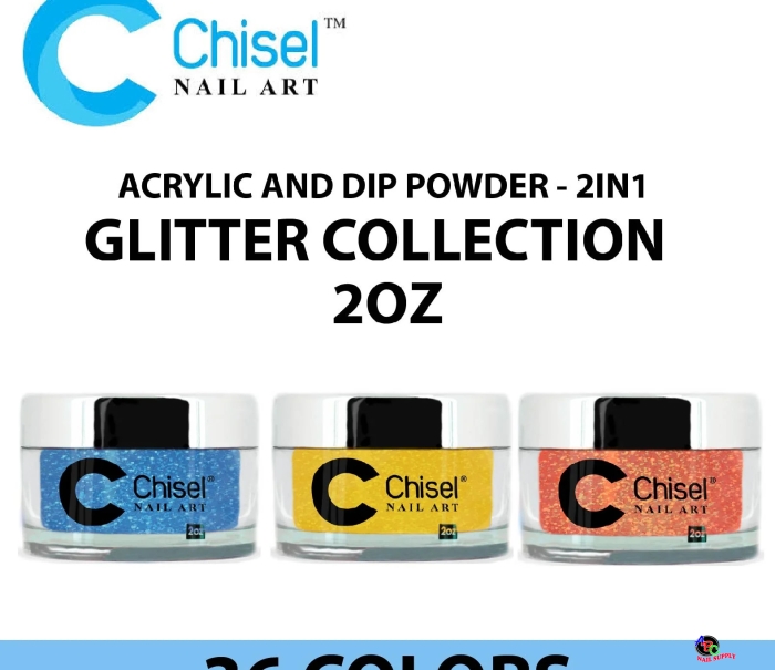 Chisel Acrylic and Dip Powder - 2IN1 Glitter 2oz