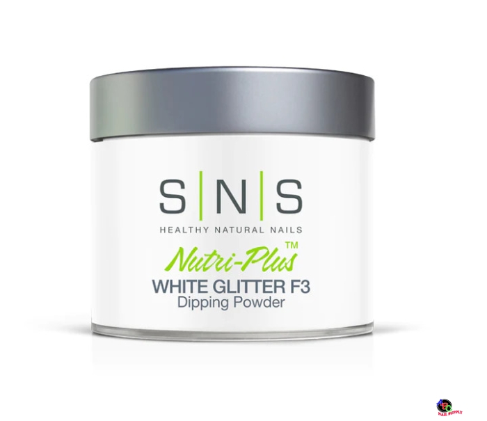 SNS Dip Powder White Glitter F3 4oz