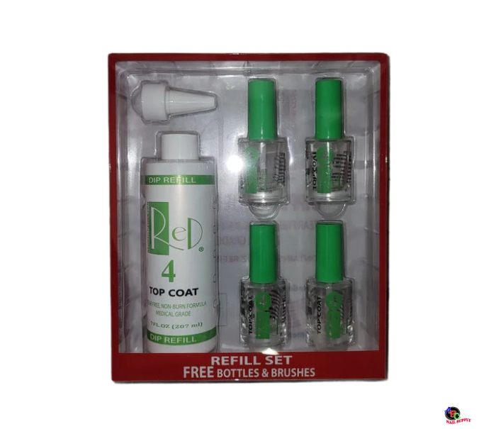 Red Nail Design Dip Liquid #4 Top Refill 7oz 10 sets/ case